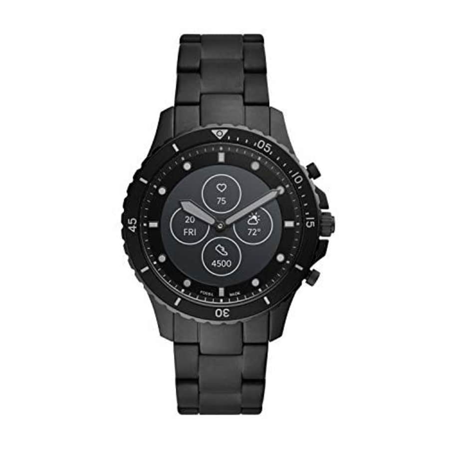 Fossil FB-01 HR Heart Rate Stainless Steel Hybrid Smartwatch, Color: Black (FTW7017) for $139