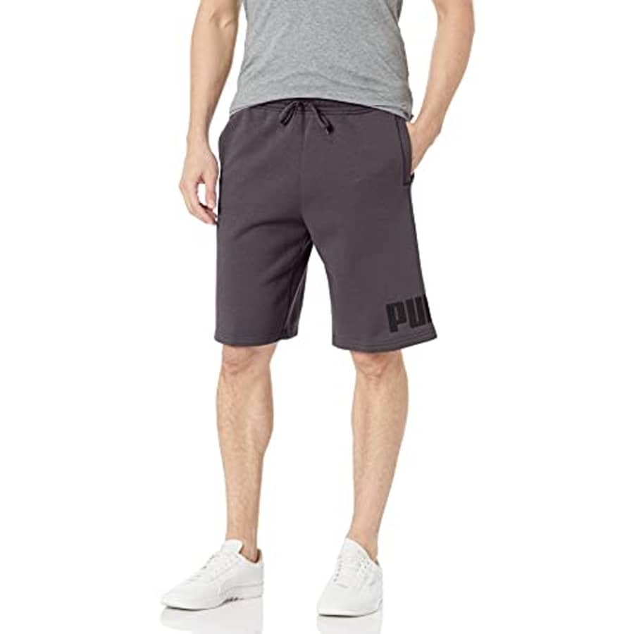 PUMA Men's Big Logo 10" Shorts BT, Asphalt/Black, 4XL for $22