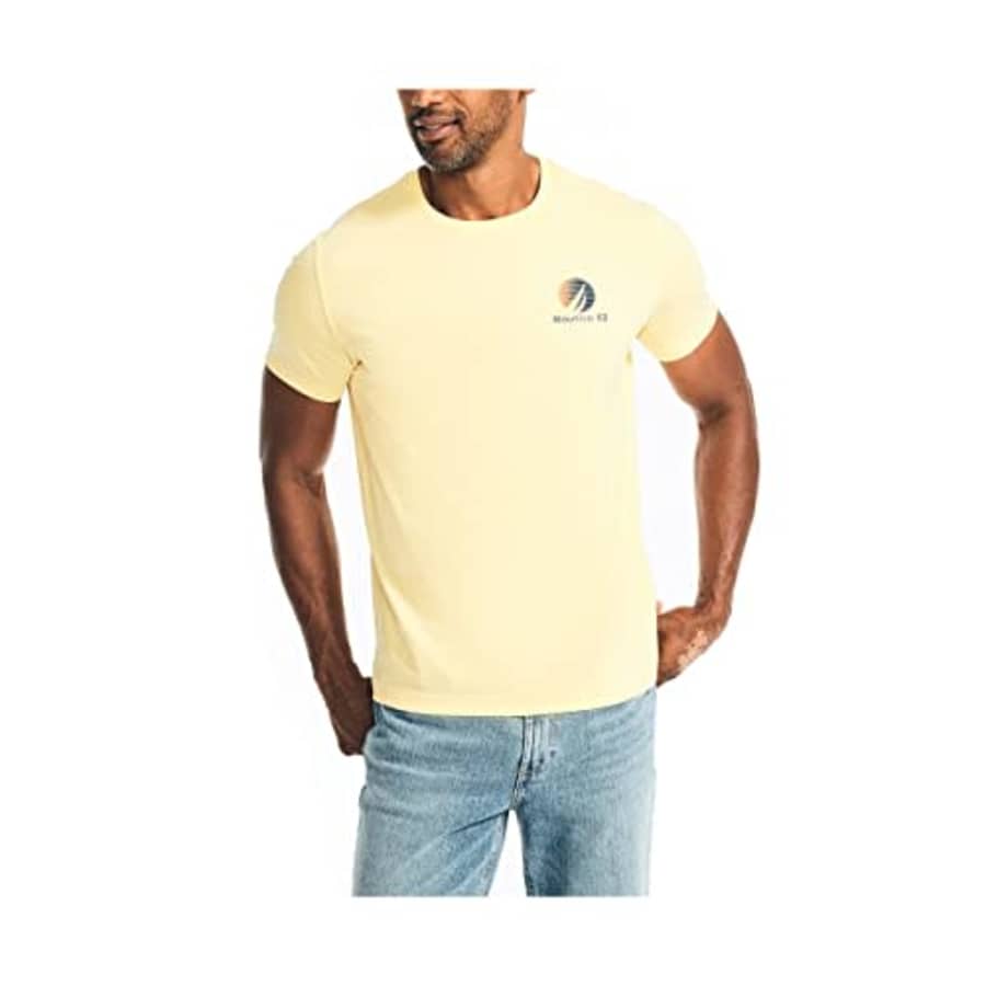 Nautica Men's Sustainably Crafted Sunset Vibes Graphic T-Shirt, Aspen Gold, XX-Large for $24