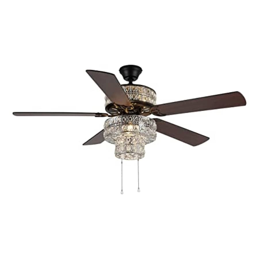 River of Goods Glam 52 Inch Width Crystal Double-Lit LED Ceiling Fan, Clear for $160 River of Goods Glam 52 Inch Width Crystal Double-Lit LED Ceiling Fan, Clear for $160