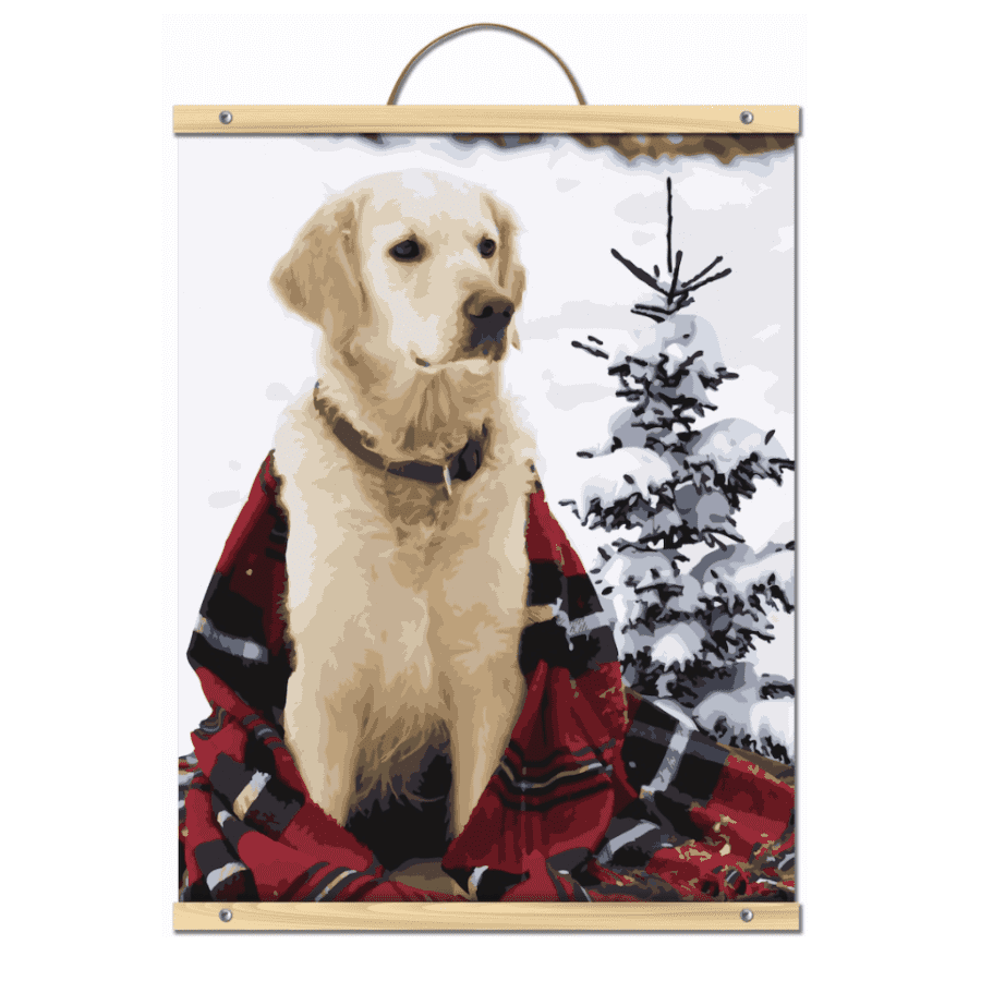 Artist's Loft Necessities Yellow Lab w/ Plaid Blanket Paint-by-Number Kit for $4