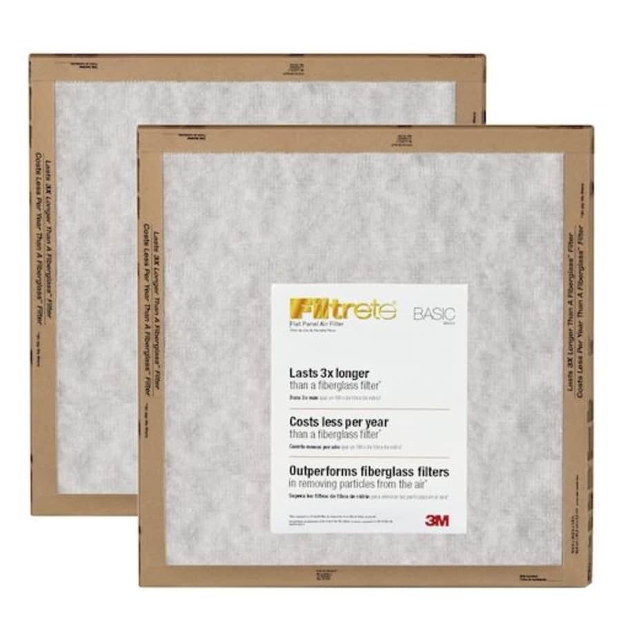 Filtrete 20" W x 20" L x 1" MERV 1 Basic Flat Air Filter 2-Pack for $5 Filtrete 20" W x 20" L x 1" MERV 1 Basic Flat Air Filter 2-Pack for $5