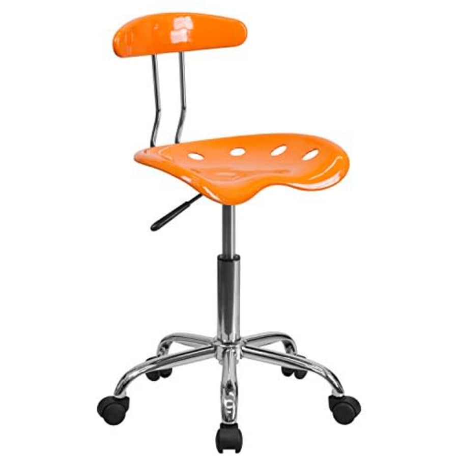 Flash Furniture Vibrant Orange and Chrome Swivel Task Office Chair with Tractor Seat for $62