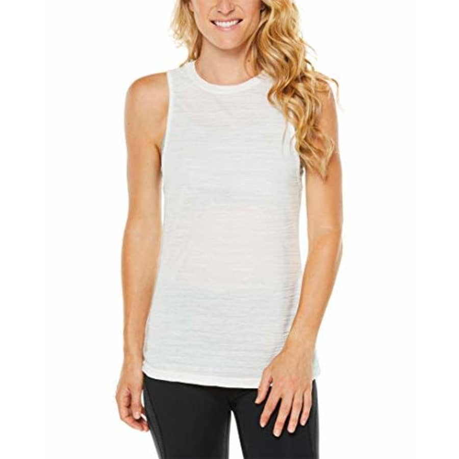 SHAPE activewear Women's Spin Tank TOP, Winter White, M for $11