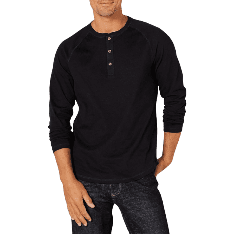 Amazon Essentials Men's Slim-Fit Henley Shirt for $12 Amazon Essentials Men's Slim-Fit Henley Shirt for $12