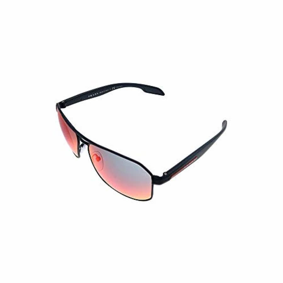 Prada Linea Rossa PS 51VS DG09Q1 Black Metal Pillow Sunglasses Red Mirror Lens for $219
