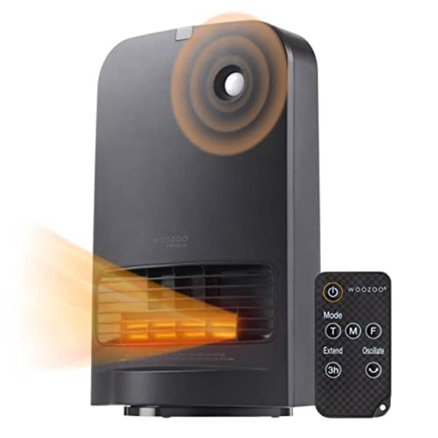 IRIS WOOZOO Portable Electric Indoor Heater, Oscillating Fan with Motion Sensor for bedroom, Black for $59 IRIS WOOZOO Portable Electric Indoor Heater, Oscillating Fan with Motion Sensor for bedroom, Black for $59