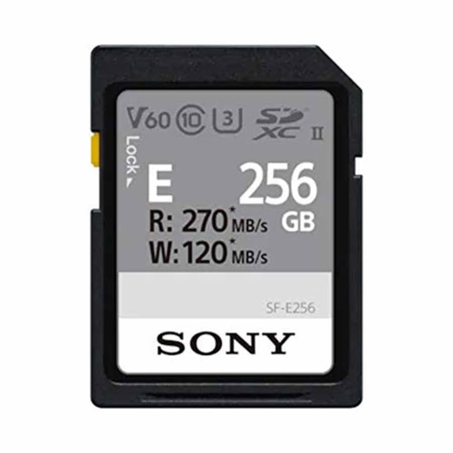 Sony 256GB SF-E Series UHS-II U3 V60 Sdhxc Digital Memory Card - Read 270MB/S Write 120MB/S SFE256, for $185 Sony 256GB SF-E Series UHS-II U3 V60 Sdhxc Digital Memory Card - Read 270MB/S Write 120MB/S SFE256, for $185
