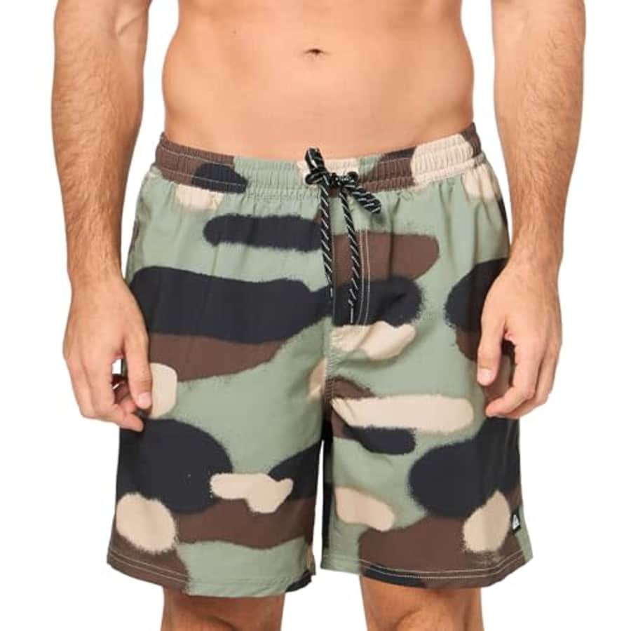 Quiksilver Men's Standard Surfsilk Mix 17 Volley Boardshort Swim Trunk, CAMO 241 for $39