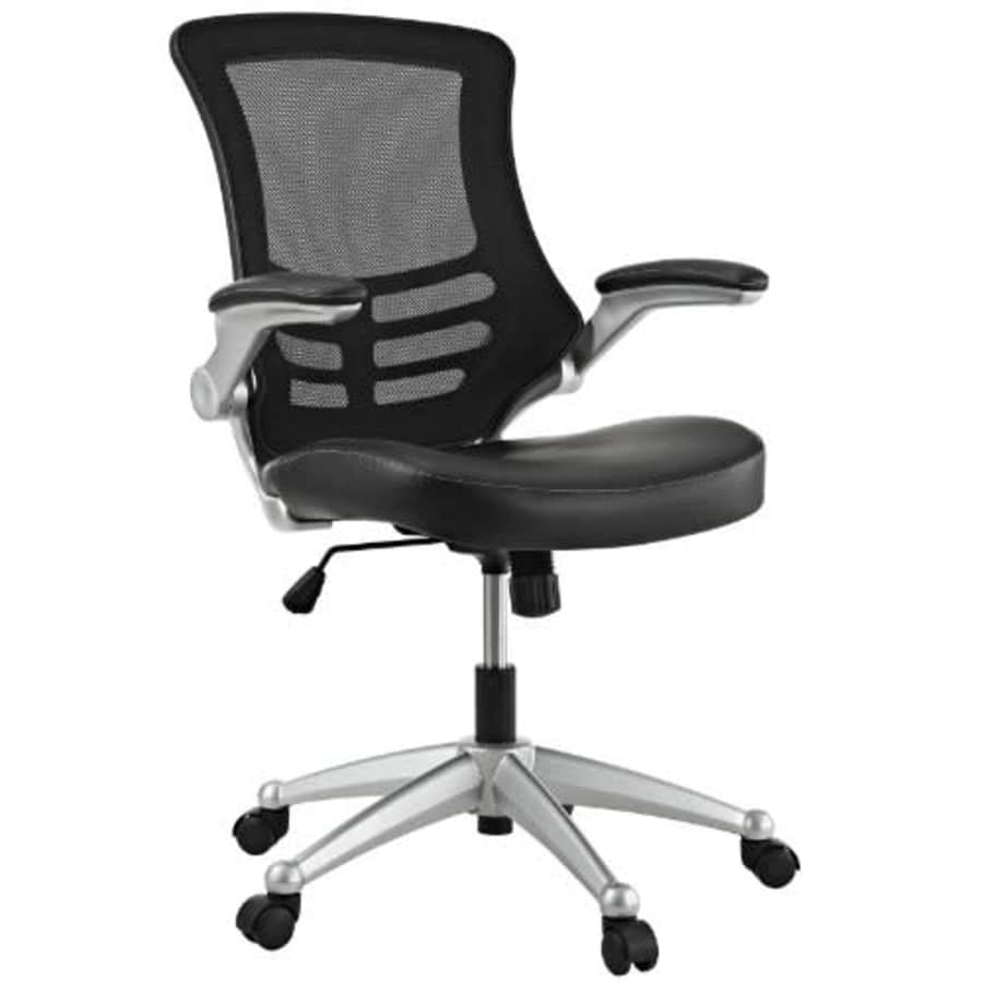 Modway Attainment Mesh Back and Vinyl Seat Modern Office Chair in Black for $138