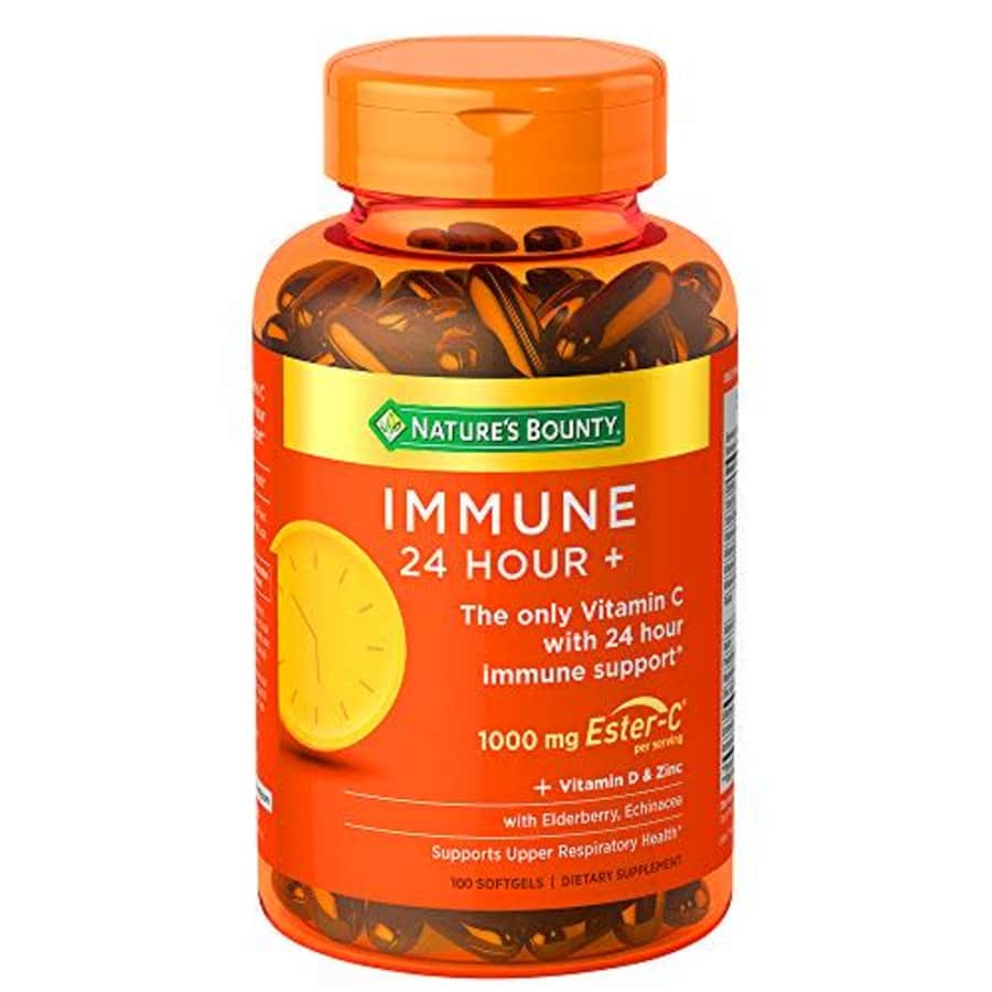 Nature's Bounty Immune 24 Hour +, 24 Hour Immune Support from Ester C, 100 Rapid Release Softgels, for $35