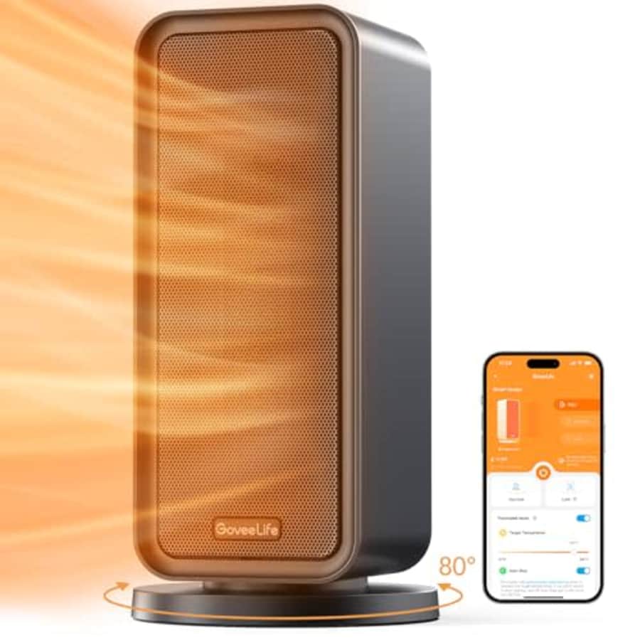 GoveeLife Space Heater for Indoor Use, Electric Heater with Thermostat, 80Oscillating, 1500W Fast for $60 GoveeLife Space Heater for Indoor Use, Electric Heater with Thermostat, 80Oscillating, 1500W Fast for $60