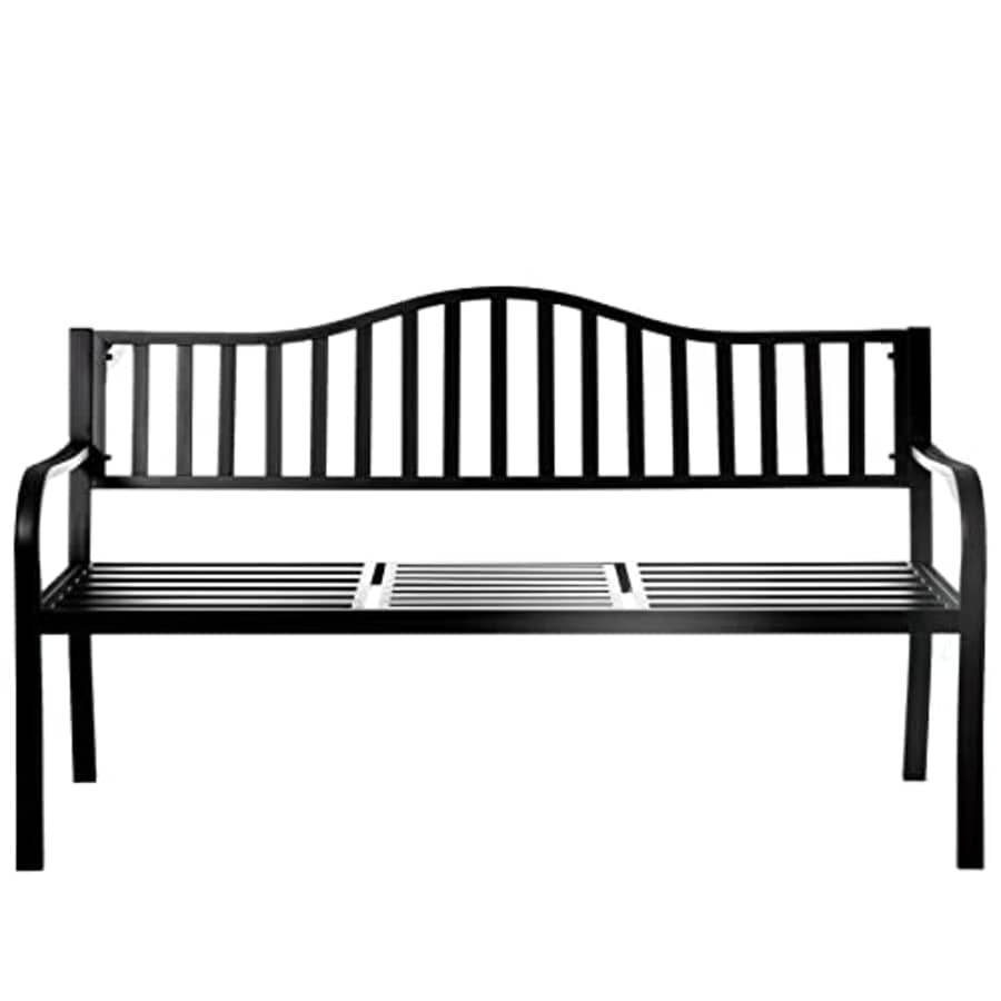 Gardenised QI003461L Outdoor Powder Coated Steel Park Pop Up Middle Table, Lawn Decor Seating Bench for $96