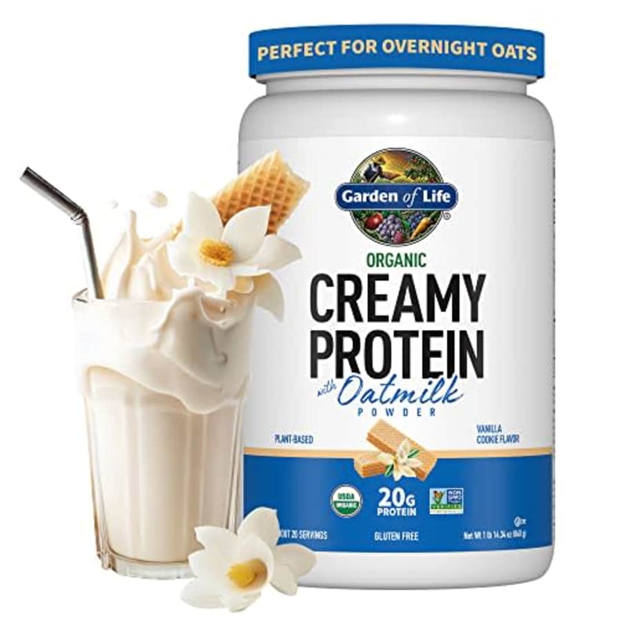Garden of Life Creamy Vanilla Cookie Protein Powder + Oatmilk 20g Organic Vegan Plant Based for $31