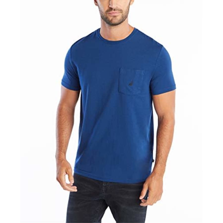 Nautica Men's Solid Crew Neck Short Sleeve Pocket T-Shirt, Estate Blue, Small for $16 Nautica Men's Solid Crew Neck Short Sleeve Pocket T-Shirt, Estate Blue, Small for $16