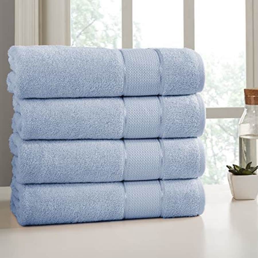 Amrapur Overseas 4-Pack SpunLoft Bath Sheet Blue 35x66 for $63