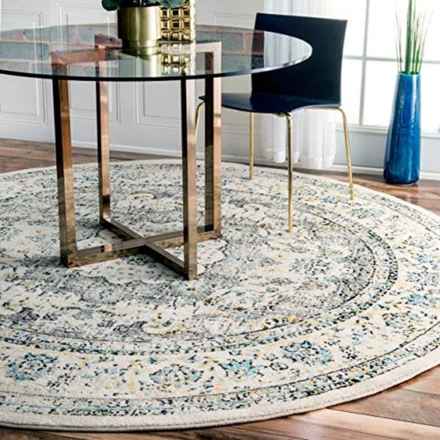nuLOOM Paisley Verona Vintage Persian Area Rug, 5' Round, Grey for $34 nuLOOM Paisley Verona Vintage Persian Area Rug, 5' Round, Grey for $34