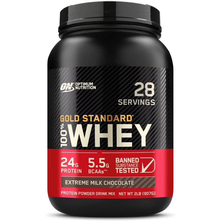 Optimum Nutrition 100% Whey Protein Powder 2-lb. Tub for $30 via Sub & Save