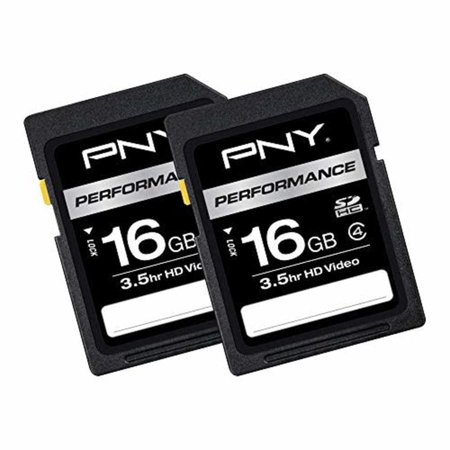 PNY 16GB 2-Pack Performance Class 4 SD Card (P-SDHC16G4X2-GE) for $18