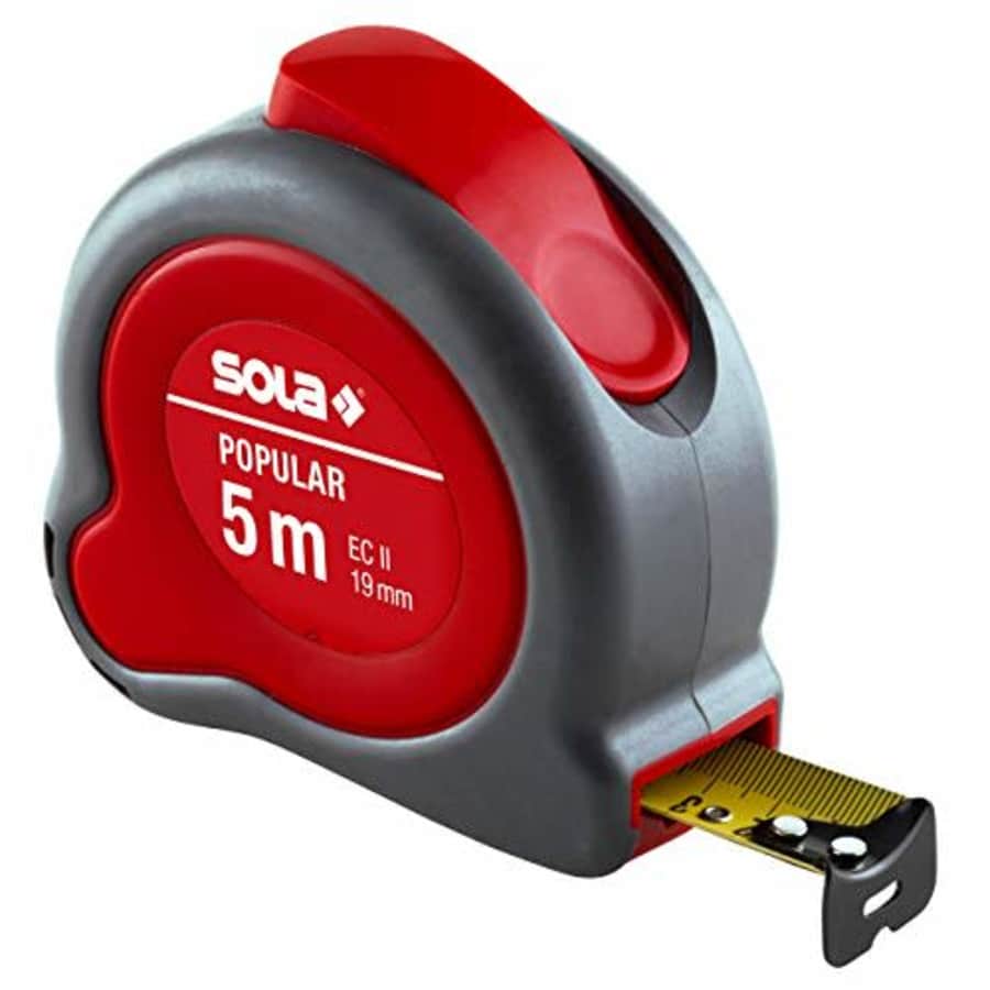 Sola 50024301" Popular PP 5" Tape Measure, Grey/Red, 5 m for $32