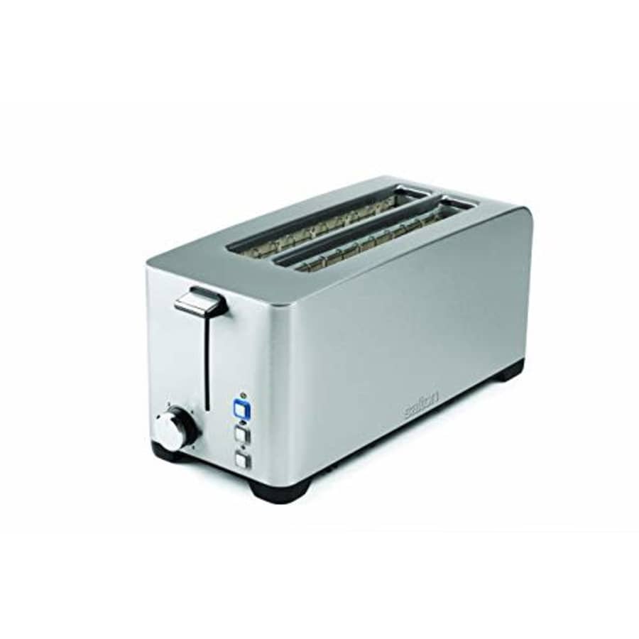 Salton Space Saving Long Slot Electric, 4 Slice Toaster, Silver for $93 Salton Space Saving Long Slot Electric, 4 Slice Toaster, Silver for $93