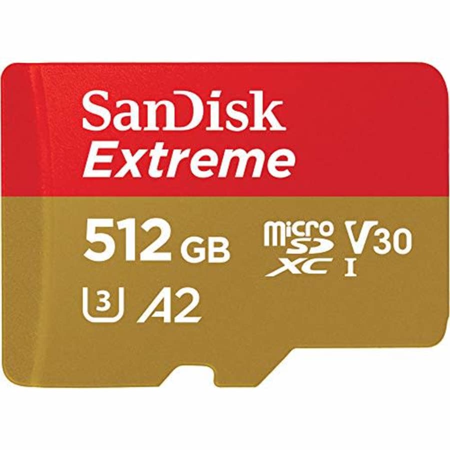 SanDisk 512GB Extreme UHS-I microSDXC Memory Card with SD Adapter, 160MB/s Read, 90MB/s Write, V30, for $69 SanDisk 512GB Extreme UHS-I microSDXC Memory Card with SD Adapter, 160MB/s Read, 90MB/s Write, V30, for $69