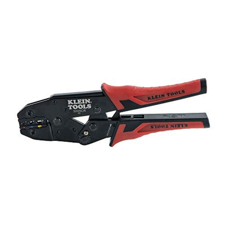 Klein Tools 3005CR Wire Crimper Tool, Ratcheting Insulated Terminal Crimper for 10 to 22 AWG Wire for $38 Klein Tools 3005CR Wire Crimper Tool, Ratcheting Insulated Terminal Crimper for 10 to 22 AWG Wire for $38