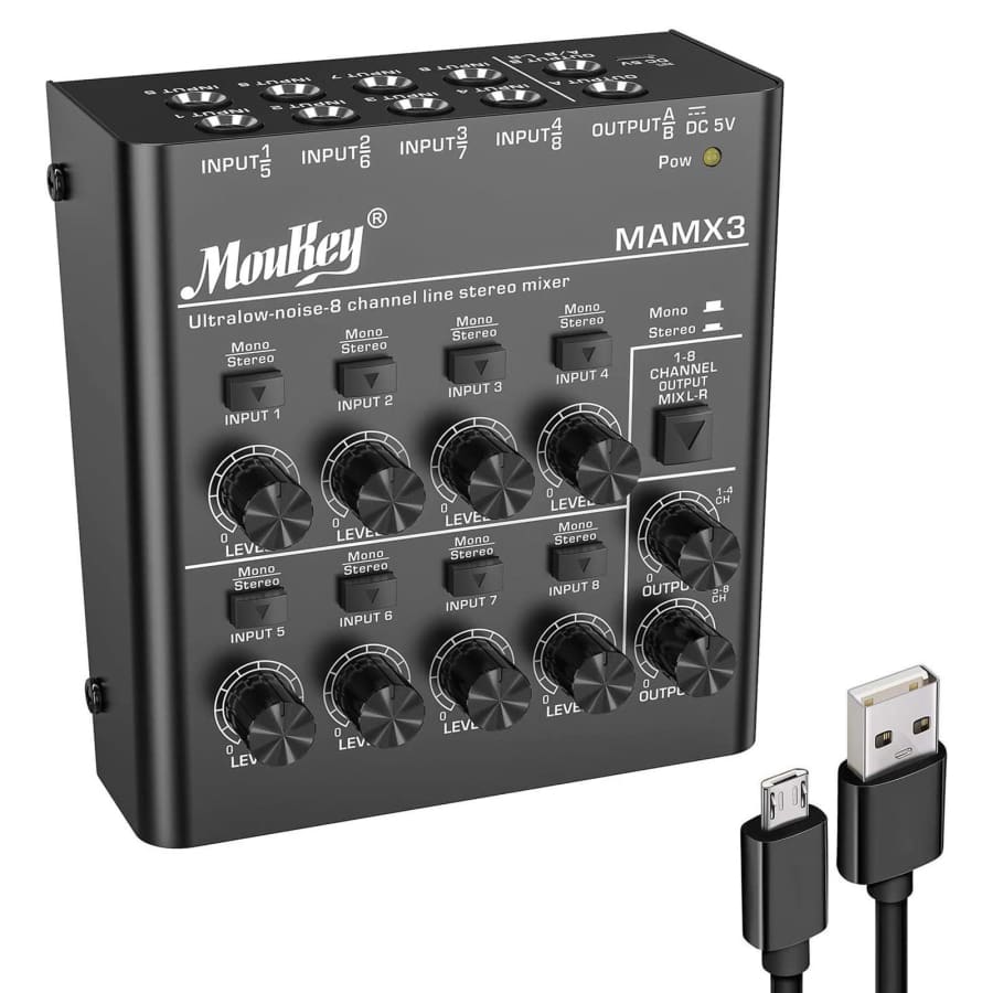 Moukey 8-Channel Mini Audio Mixer for $14 Moukey 8-Channel Mini Audio Mixer for $14