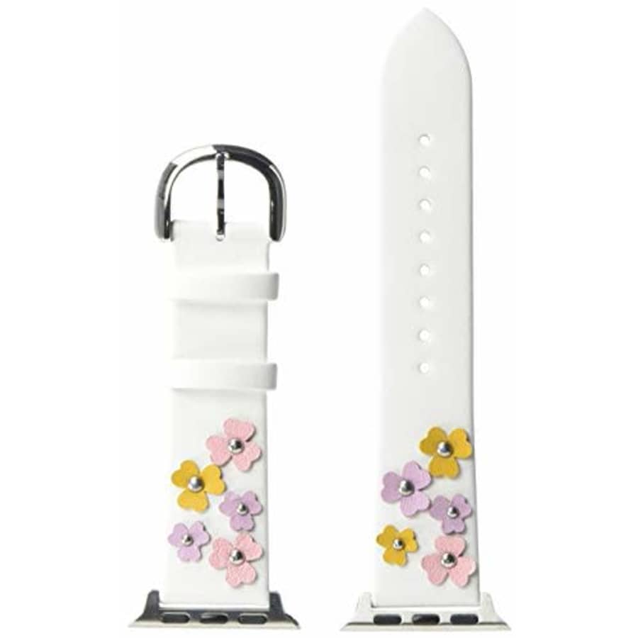 kate spade new york floral applique white leather 38/40mm interchangeable smartwatch band for $35 kate spade new york floral applique white leather 38/40mm interchangeable smartwatch band for $35
