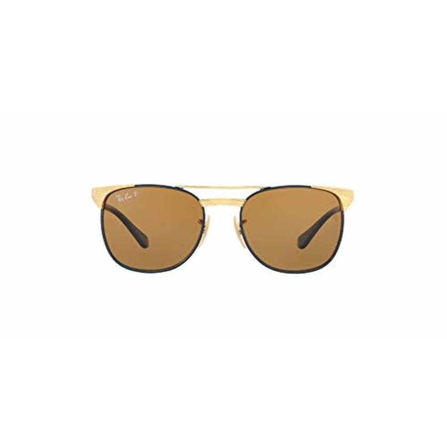 Ray-Ban Junior Kids' RJ9540S Metal Square Sunglasses, Gold Top Blue/Polarized Brown, 49 mm for $64
