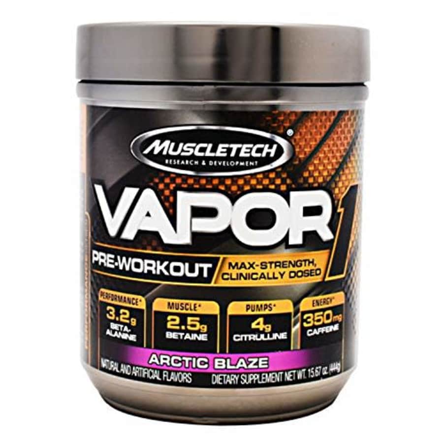 Muscletech Vapor One Pre Workout Powder, One Scoop Formula with Betaine HCL, Creatine and Beta for $19 Muscletech Vapor One Pre Workout Powder, One Scoop Formula with Betaine HCL, Creatine and Beta for $19