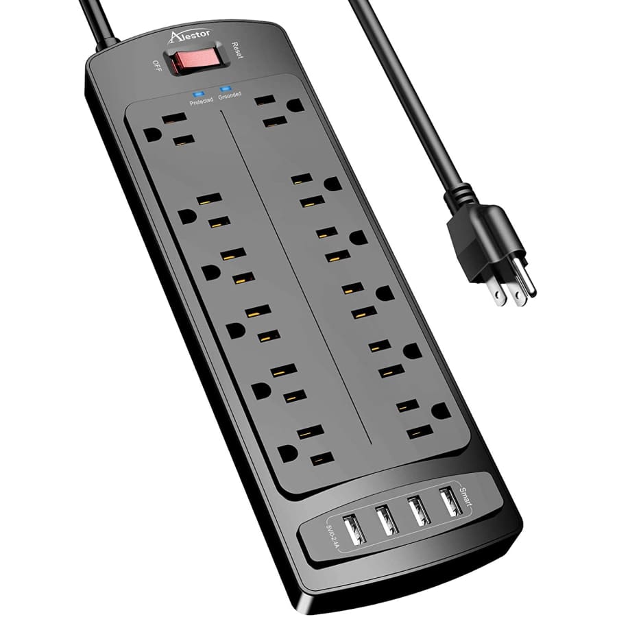 Alestor 12-Outlet 4-USB Surge Protector: $16