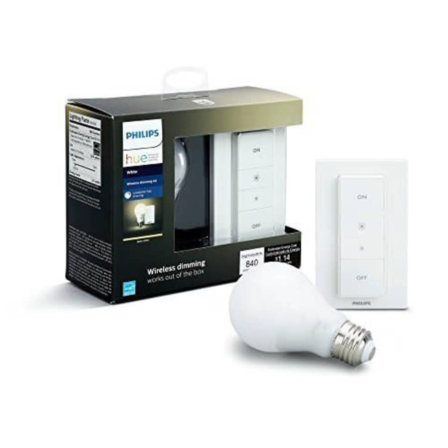 Philips Hue White Ambiance Smart Dimming Kit,Installation-Free,1 Bulb, 1 Dimming Switch, Exclusive for $33 Philips Hue White Ambiance Smart Dimming Kit,Installation-Free,1 Bulb, 1 Dimming Switch, Exclusive for $33