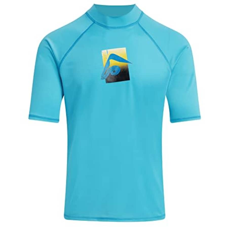Kanu Surf Men's Standard Mercury UPF 50+ Short Sleeve Sun Protective Rashguard Swim Shirt, Prism for $20