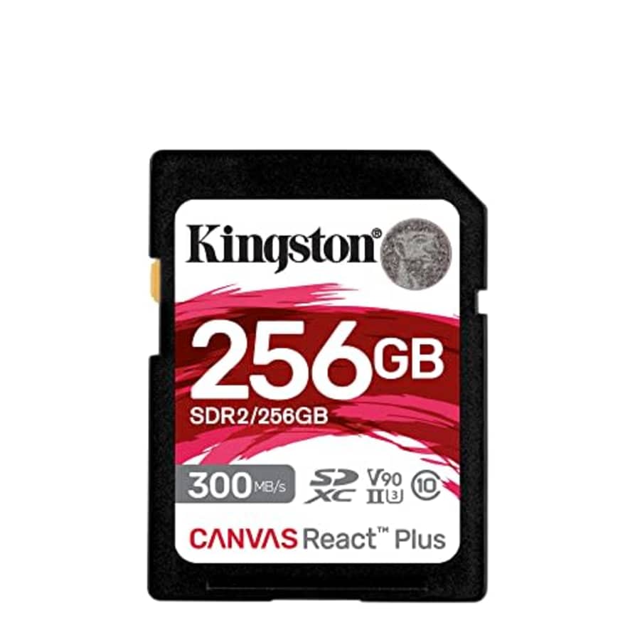 Kingston Canvas React Plus 256GB SD Card | SDXC UHS-II | 300R/260W U3 V90 | Full HD/4K/8K | for $180