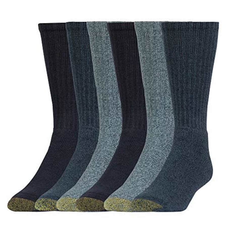 Gold Toe Men's Harrington Crew Socks, Multipairs, Denim, X-Large for $32 Gold Toe Men's Harrington Crew Socks, Multipairs, Denim, X-Large for $32