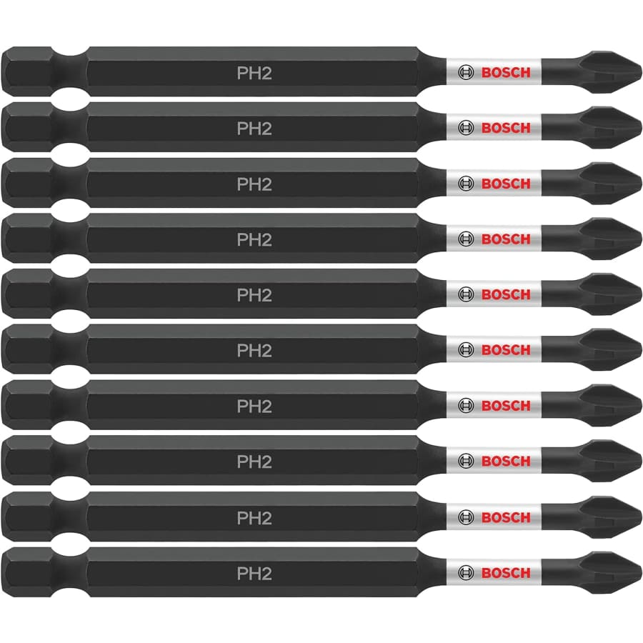 Bosch 3.5" Phillips #2 Impact Tough Screwdriving Power Bit 10-Pack for $8