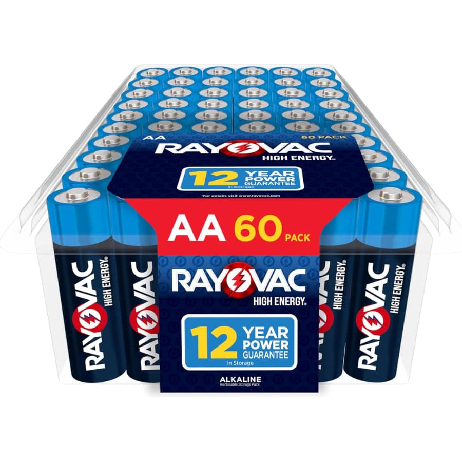 Rayovac High Energy Alkaline AA Batteries 60-Pack for $15 via Sub & Save