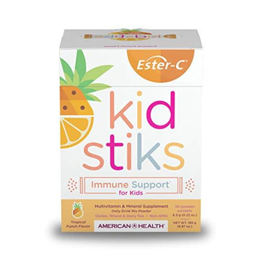 American Health Ester-C Kid Stiks Powder Packets, Tropical Punch - Non-GMO, Gluten-Free, Vegetarian for $14