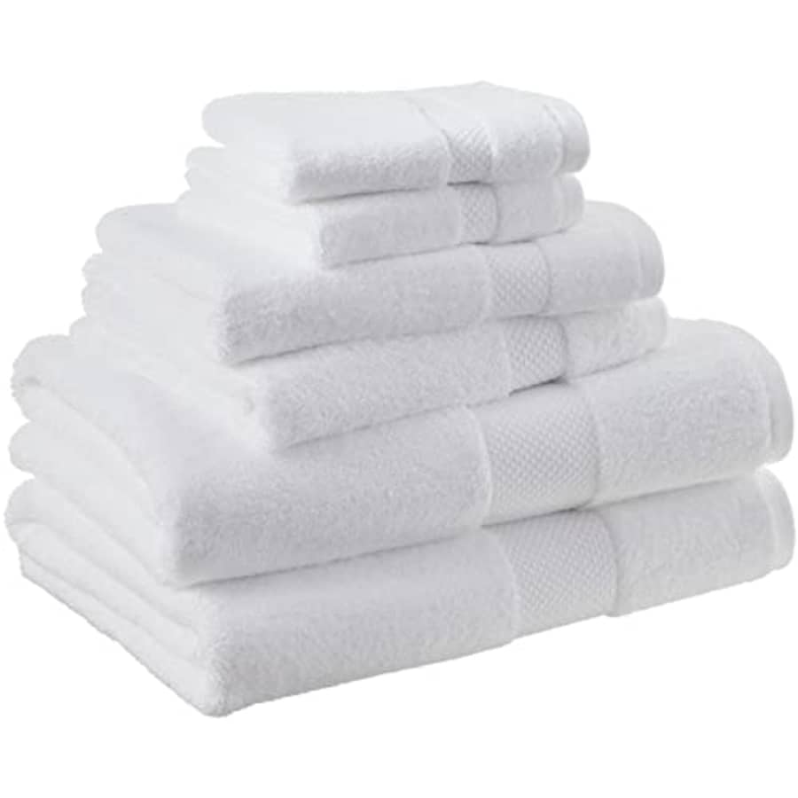 Amazon Aware 100% Organic Cotton Plush Bath Towels - 6-Piece Set, White for $33