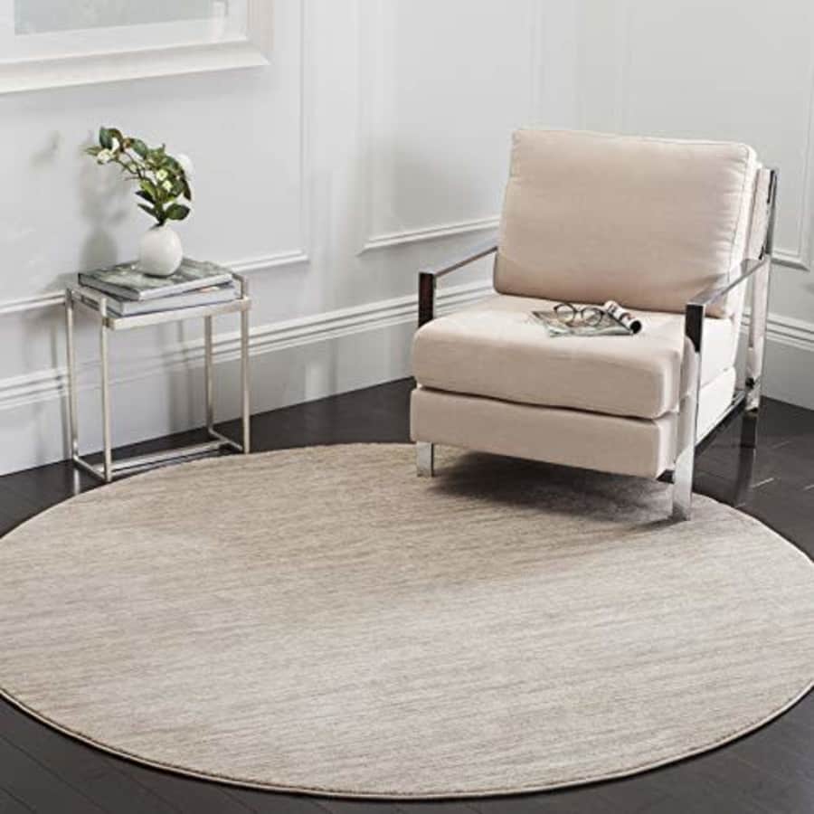 SAFAVIEH Vision Collection 3' x 3' Round Cream VSN606F Modern Ombre Tonal Chic Non-Shedding Living for $35