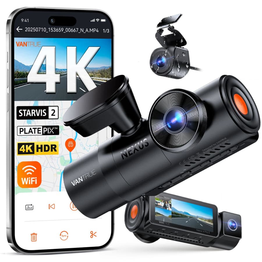 Vantrue N4 Pro S 4K 3-Channel Dash Cam for $253
