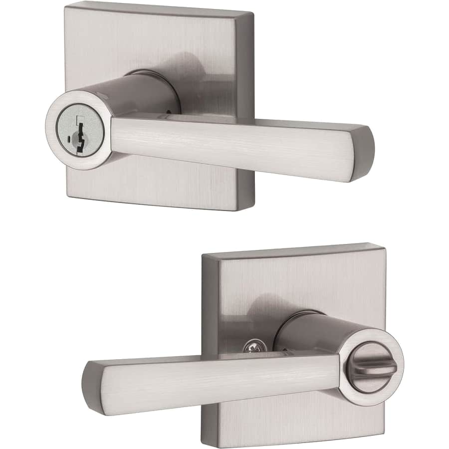 Kwikset Baldwin Spyglass Entry Door Handle Reversible Lever with Keyed Lock for $58 Kwikset Baldwin Spyglass Entry Door Handle Reversible Lever with Keyed Lock for $58