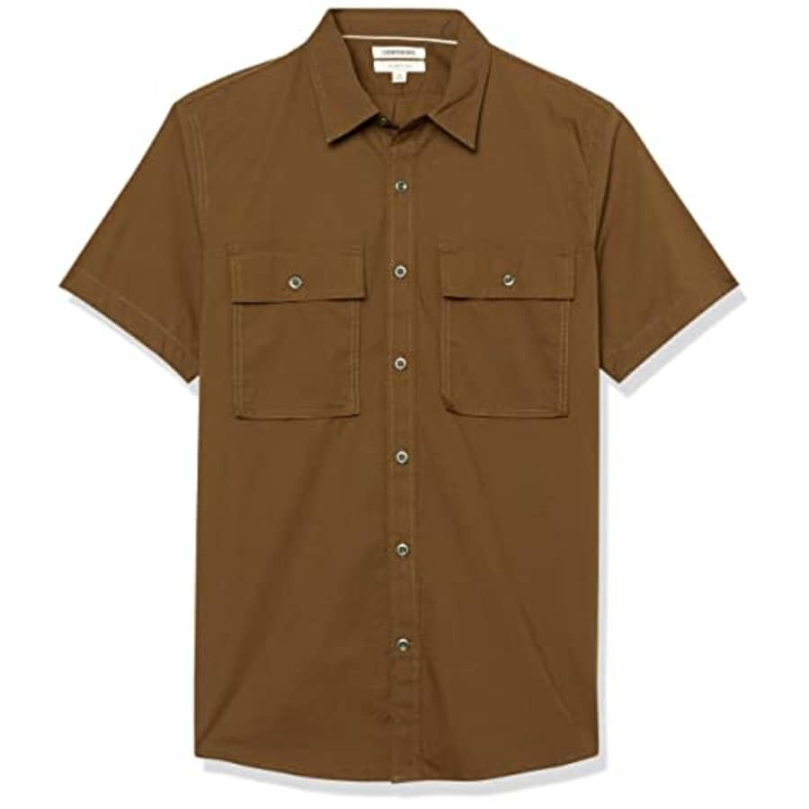 Goodthreads Men's Slim-Fit Short-Sleeve Two-Pocket Utility Shirt, Dark Olive, X-Large for $27 Goodthreads Men's Slim-Fit Short-Sleeve Two-Pocket Utility Shirt, Dark Olive, X-Large for $27