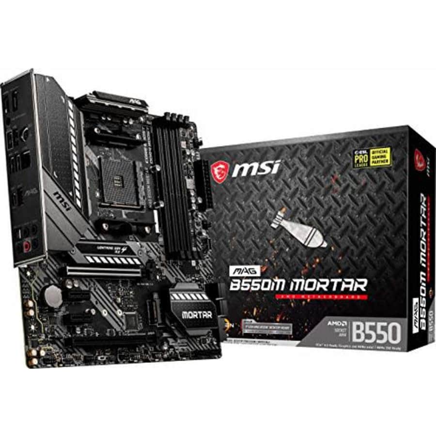 MSI MAG B550M Mortar Gaming Motherboard (AMD AM4, DDR4, PCIe 4.0, SATA 6Gb/s, M.2, USB 3.2 Gen 2, for $250