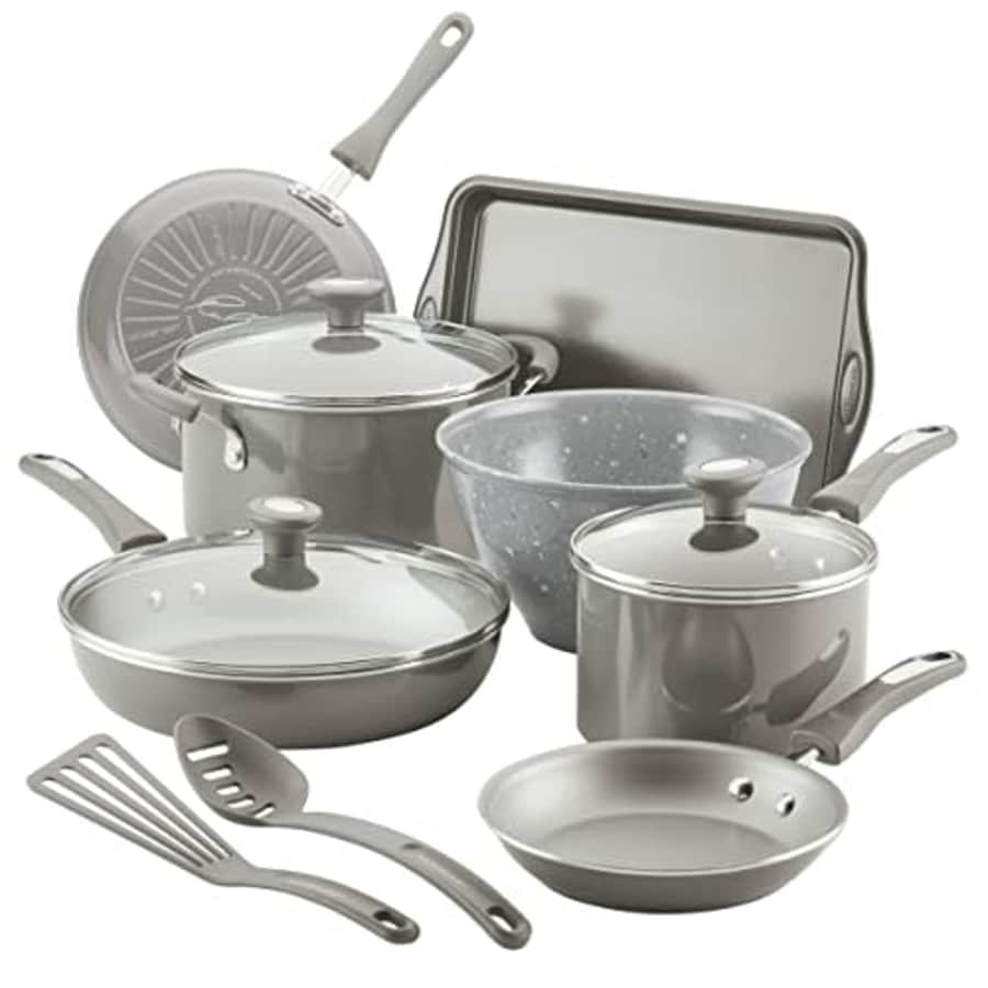 Rachael Ray Get Cooking! Nonstick Cookware Pots and Pans Set, Includes Baking Pan and Cooking for $92 Rachael Ray Get Cooking! Nonstick Cookware Pots and Pans Set, Includes Baking Pan and Cooking for $92