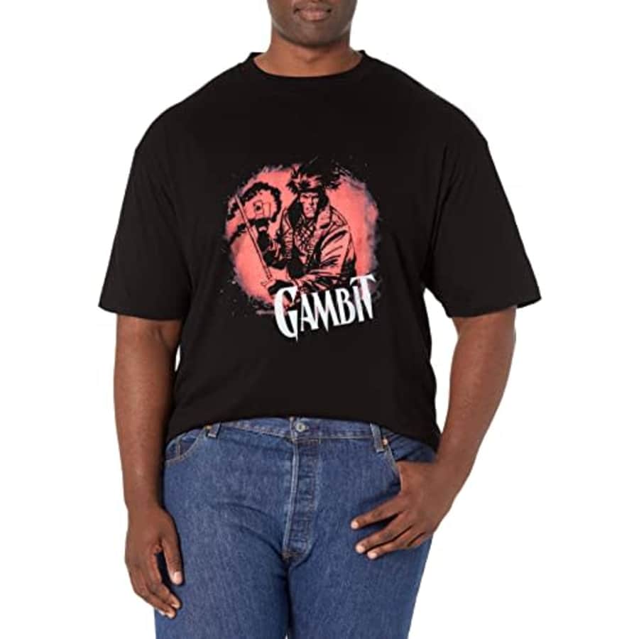 Marvel Big & Tall Classic Gambit Circle Men's Tops Short Sleeve Tee Shirt, Black, XX-Large for $23 Marvel Big & Tall Classic Gambit Circle Men's Tops Short Sleeve Tee Shirt, Black, XX-Large for $23