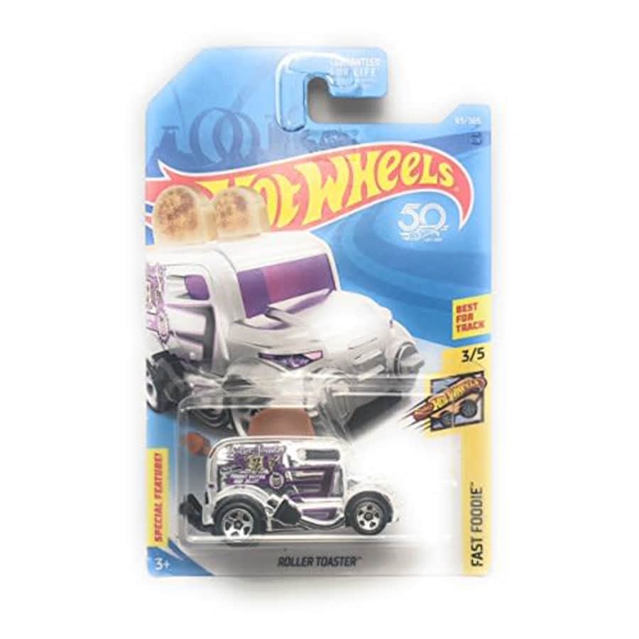 Hot Wheels 2018 50th Anniversary Fast Foodie Roller Toaster (Toaster Car) 69/365, Chrome for $20