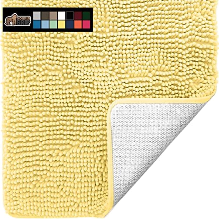 Gorilla Grip Bath Rug, 70x24, Thick Soft Absorbent Chenille Rubber Backing Bathroom Rugs, for $22 Gorilla Grip Bath Rug, 70x24, Thick Soft Absorbent Chenille Rubber Backing Bathroom Rugs, for $22