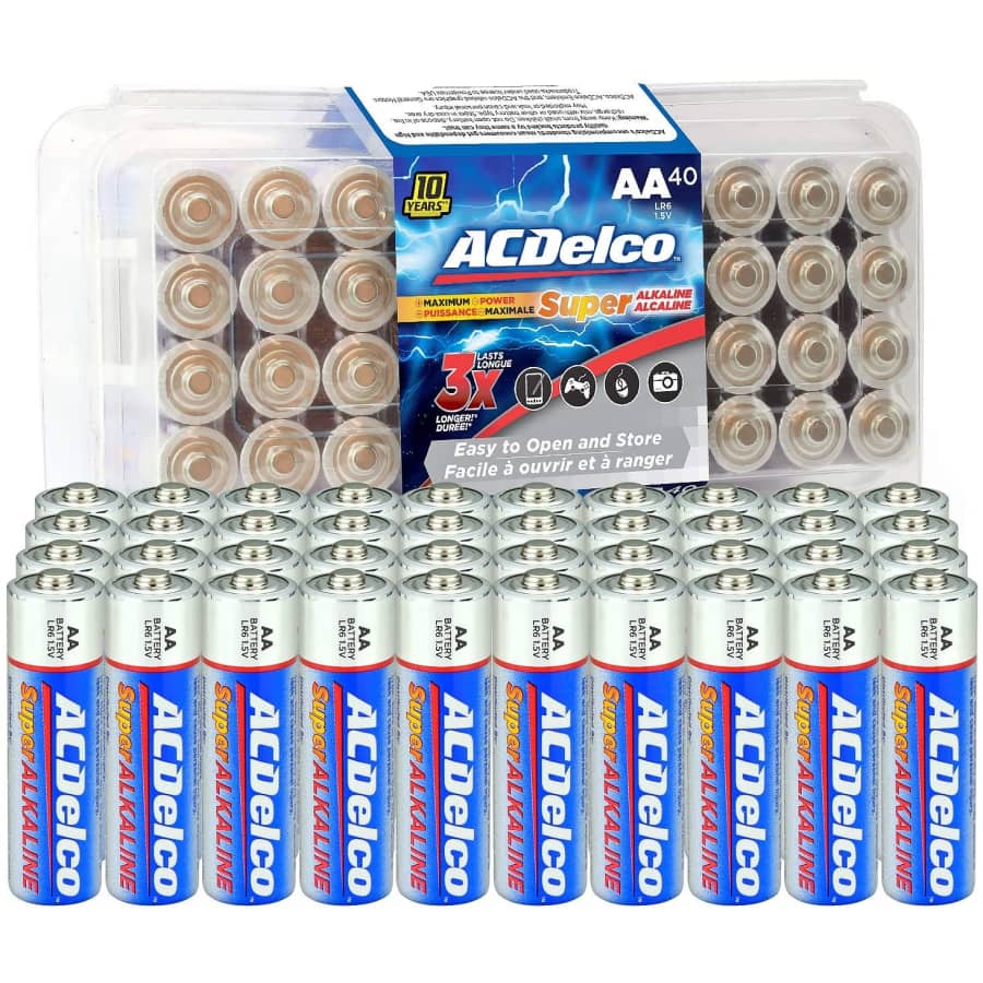 ACDelco AA Super Alkaline Batteries 40-Pack for $9 ACDelco AA Super Alkaline Batteries 40-Pack for $9